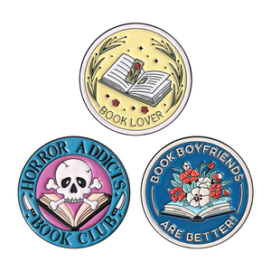 Broche de Esmalte del Club de Lectura para Amantes del Terror 0, Broches Personalizados con Diseño de Libros, Broches para <span class=keywords><strong>Novios</strong></span>, Insignia para Cuello o Solapa, Joyería, Regalo para Amantes de los Libros - Product Image 1