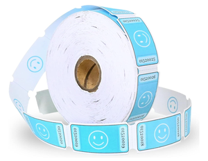 Billets de tombola perforés 1"x2" avec visage souriant, faciles à déchirer, dos inscriptible, numérotés consécutivement pour événements - Product Image 1