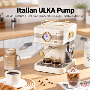 Machine à café expresso semi-automatique 20 bars compacte avec pompe importée cadran thermique vapeur puissante et mousseur à la - Product Image 3