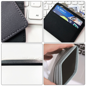 Bulk <strong>Order</strong> Business Card Holder Custom <strong>Small</strong> Portable PU Leather Credit Card Holder Wallet for Employee - Product Image 5