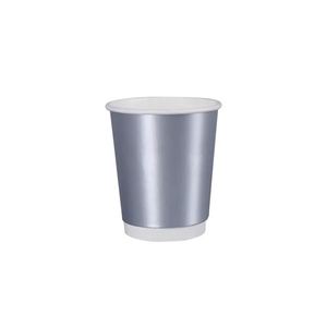 Disposable 8-Oz <b>Double</b> <b>Wall</b> Premium Craft <b>Coffee</b> Paper <b>Cup</b> with Custom Logo Gold Foil Recyclable - Product Image 4