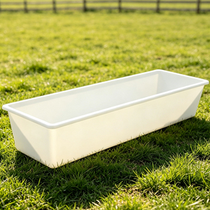 Plastic Sheep Goat Feed <strong>Trough</strong> With <strong>Metal</strong> Support Stand PP Livestock Feeding <strong>Water</strong> <strong>Trough</strong> for Farm - Product Image 5
