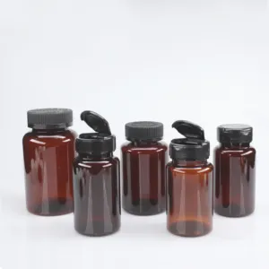 100 cc Amber Glass Wide Mouth Packer Bottles 38-400 Neck Finish