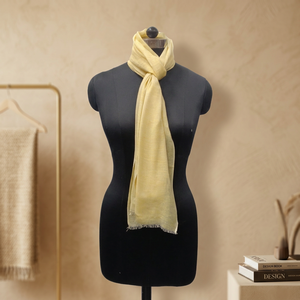 Écharpe en cachemire jaune clair, longue et légère, pour femmes, à porter tous les jours en toutes saisons - Product Image 2