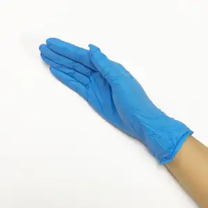 Guantes de examen médico de nitrilo sin polvo azul M3.5g