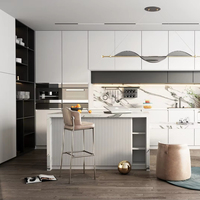 Meubles sur mesure Lesso Home Apartment, armoire intégrée, îlot moderne, armoire de cuisine blanche pour projet commercial