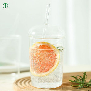 Vaso de vidrio personalizado para café helado americano con calcomanías, vaso Boo Ba para sublimación, vaso de <span class=keywords><strong>agua</strong></span> de verano para oficina y hogar con tapa y pajita - Product Image 5