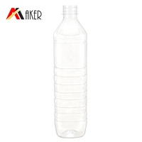 Bouteille en plastique PET de 900 ml de qualité alimentaire jetable pour boissons (thé, soda, eau minérale) avec bouchon inviolable