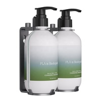 Distributeur de gel douche mural pour salle de bain d'hôtel, en PLA PBAT compostable, 500 ml, avec verrouillage magnétique, articles de luxe