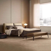 Ensemble de lit king-size moderne de luxe avec rembourrage de cadre de lit en bois de luxe et design contemporain ajustable Lits de luxe de grande taille