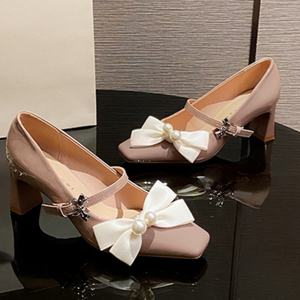 Bows <b>Closed</b> <b>Toe</b> High Heel Shoes Sexy Cute <b>Summer</b>/Winter Banquet Shoes Timeless Fashion Party Wear - Product Image 2