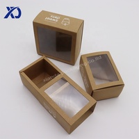 Vente en gros Boîte d'emballage à tiroir coulissant en papier kraft pour bijoux, biscuits, bonbons, collations, boîtes avec fenêtre en plastique