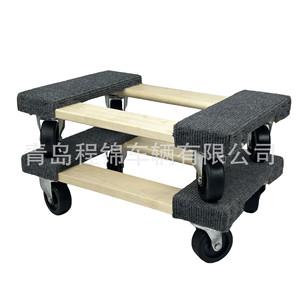 Wooden Furniture Mobile Cart 450x300x140mm Four-Wheel Industrial Handling <b>Trolley</b> With Non-Slip Pad For Moving <b>Tools</b> - Product Image 1