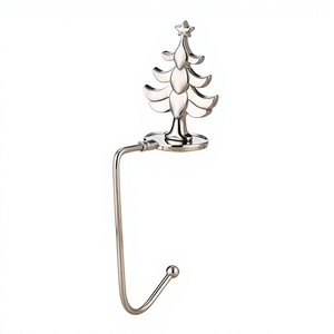 Silver Elegant <b>Pine</b> Tree Design Christmas Stocking Holder Christmas Concepts Decorations Accessory Stocking Holder - Product Image 1