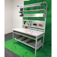 Table d'emballage pour entrepôt, station d'emballage e-commerce, banc d'emballage avec rouleau de film à bulles, protection ESD, acier laminé à froid