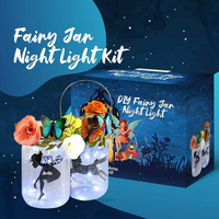 Vente bricolage artisanat certifié CE autocollant écologique faire votre propre fée Mason Jar STEM jouets en gros bricolage Kit de veilleuse pour fille