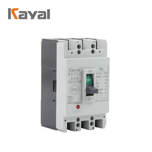 KAYAL MCCB Breaker 3P 63A 80A 125A AC400V 50Hz 3 Phase Moulded Case Circuit Breaker 4 Pole MCCB
