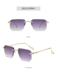 Gafas de Sol de Lujo con Marco Metálico 2655, Estilo Moderno, Cuadradas, Extra Grandes, sin Montura, para Mujer, con Borde Recortado - Product Image 6