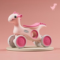 Voiture à roulettes pour enfants dinosaure, 4 roues, anti-retournement, en PP sûr, pour les enfants de 12 à 48 mois, jouet unisexe pour l'intérieur et l'extérieur