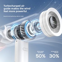 Ventilateur de cou portable rechargeable 2000 mAh, ventilateur de voiture, de table, de poche, avec compresse de glace rafraîchissante et crochet