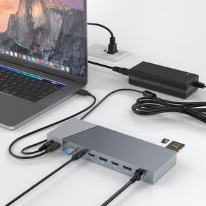 Adaptador Hub USB C a HDTV Multipuerto USB 3.0, Tipo-C Thunderbolt 4 Puertos UHD 5K <span class=keywords><strong>Displaylink</strong></span> para Macbook <span class=keywords><strong>Dock</strong></span> 16 en 1 - Product Image 3