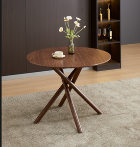 Tavolo da Pranzo Portatile Facile da Montare <span class=keywords><strong>per</strong></span> Piccoli Appartamenti, <span class=keywords><strong>Gambe</strong></span> in Noce, Design Economico - Product Image 3