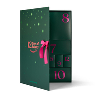 Calendrier de l'Avent de Luxe 12 Jours pour la Beauté, Boîte Rigide Personnalisée en Carton Gaufré, Emballage Écologique pour Compte à Rebours de Noël