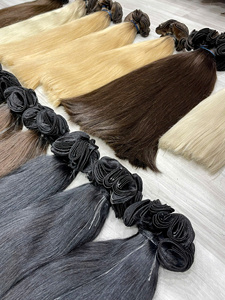 Trame de cheveux humains super doublement nouée à la main Extensions de cheveux humains de la plus haute qualité-Extensions de cheveux humains de luxe avec des couleurs magnifiques - Product Image 3