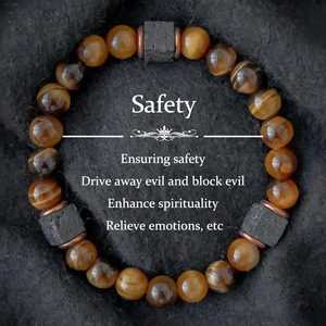 Pulsera de piedra de lava negra, pulsera de meditación con cuentas mate, pulsera de cuentas negras para uso diario, joyería de moda de piedra de lava - Product Image 4
