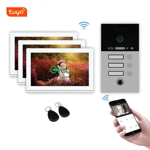 Fingerprint wireless wifi ip tuya smart video intercom door entry system doorbell camera 1/2/3/4 family apartments