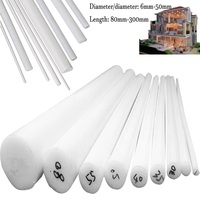 Barre de 6-50mm de diamètre Barre blanche en poly tétra fluoro éthylène tige en plastique PTFE bricolage non toxique respectueuse de l'environnement