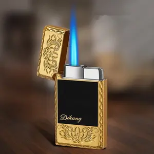 Novità accendino regalo da uomo portatile antivento fiamma blu torcia gonfiabile accendini butano ricaricabili con il suono