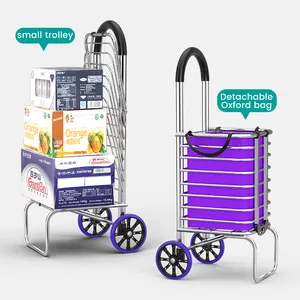 Deluxe Folding Shopping Cart With 4 Wheels- 90 Lb Capacity Aluminum Folding Shopping Cart Utility Cart For Grocery