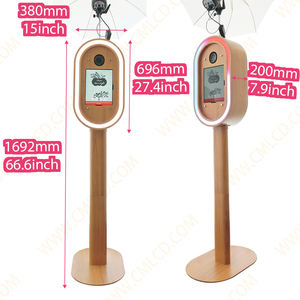 2025 Salsa Ovale Houtkleur Ipad Fotocabine Dslr Camera Instant Social Media Delen Voor Foto 'S En Video 'S Selfie Kiosk - Product Image 3