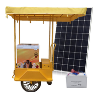 Chariot de vente ambulante à mini-vélo à propulsion manuelle, alimenté à l'énergie solaire, avec congélateur de poitrine pour les glaces et les sucettes glacées, pour les magasins