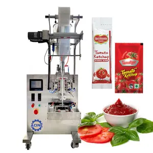 Paket kecil otomatis mesin kemasan pasta minyak tomat sampo mesin kemasan pengisi Sachet