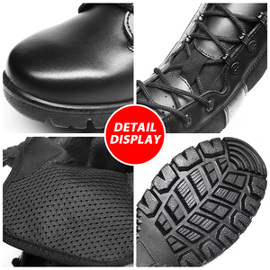 थोक अनुकूलित नए चमड़े के पार देश प्रशिक्षण जूते काले जलरोधी पुरुषों के सामरिक जूते - Product Image 6