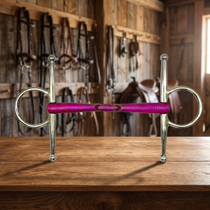 Bridon Baucher à double articulation en titane rose Tough Tack TT-PTB-001 avec emballage personnalisé - Product Image 3