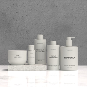 Ensemble de flacons et pots en plastique gris mat de luxe 250ml 500ml 250g pour shampoing, après-shampoing, savon liquide, <span class=keywords><strong>gel</strong></span> capillaire et gommage corporel - Product Image 4