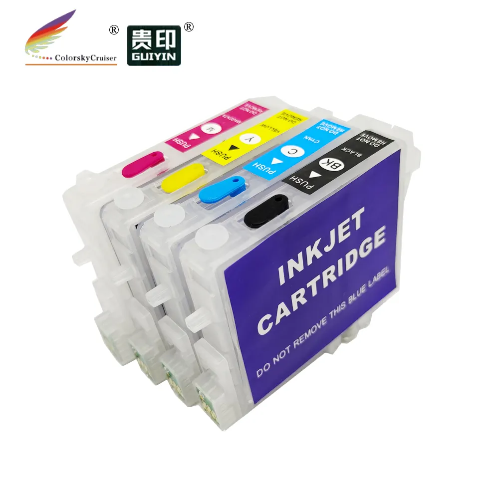 (RCE551-554) เติมเงินInkjetตลับหมึกสำหรับEpson T0551-T0554 Stylus Photo RX420 RX425 RX520 R240 R245 1ชุด