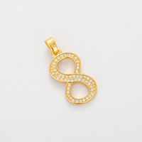 Collier Pendentif Numéro 8 Luxe Léger Haut de Gamme Entièrement Sertie de Diamants et de Perles, Style Européen et Américain, Simple et Polyvalent
