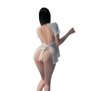 Sexy lingerie, retro cheongsam embroidered hollowed-out short skirt, sexy backless strappy dress, pure and alluring uniform - Product Image 5