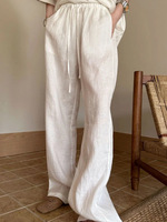 Nouveau pantalon droit ample uni polyvalent pour femme – Collection été 2026