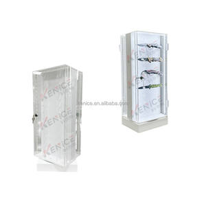 Draaibare Vierzijdige Vitrinekast Van Acryl Met <span class=keywords><strong>2</strong></span> Afsluitbare Deuren Desktop Doorzichtige Perspex Displayrekken - Product Image 2