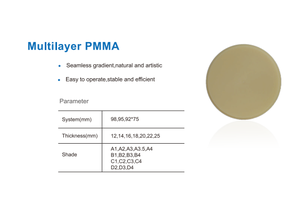 Zirdent <span class=keywords><strong>98mm</strong></span> disco multistrato <span class=keywords><strong>PMMA</strong></span> materiale odontoiatrico da laboratorio in resina blocco disco dentistico <span class=keywords><strong>Pmma</strong></span> Blank - Product Image 5