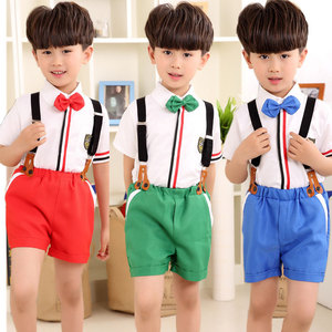 Conjuntos de Ropa para Niños, Overoles de Manga Corta de Algodón en Rojo, Verde y Azul - Product Image 1