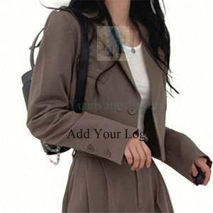 2024 femmes printemps automne petit costume haut vente chaude nouveau Design fermeture à glissière imprimé Techniques couleur unie saison d'hiver - Product Image 2