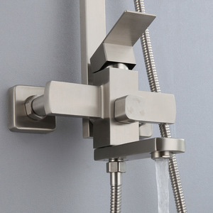 Luxuriöse 304 Edelstahl Bad- und Duscharmaturen Wandmontierte Badezimmerarmatur Warm- und Kaltwasser-Duschkopf - Product Image 3