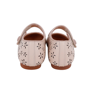 Scarpe in pelle per bambini piccoli per ragazze scarpe eleganti per bambini cinturino con bottoni Perforation Flats Sweet Princess Mary Jane Shoes - Product Image 2