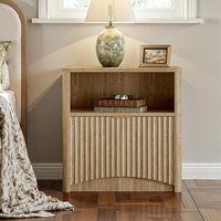 JIAMEIJIA Chevet double moderne à lumière naturelle avec bande décorative verticale pour chambre à coucher